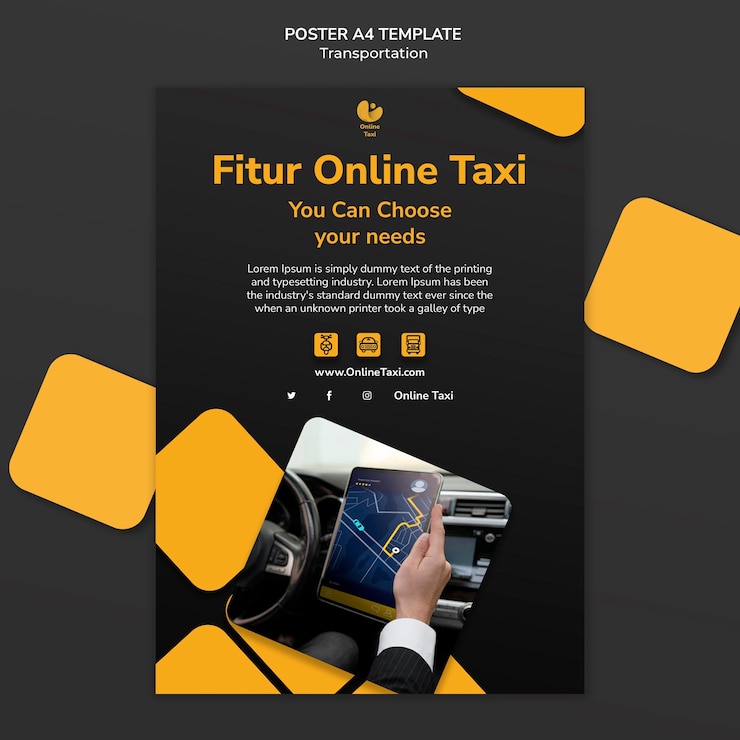 Gratis PSD verticale transportpostersjabloon met vierkanten