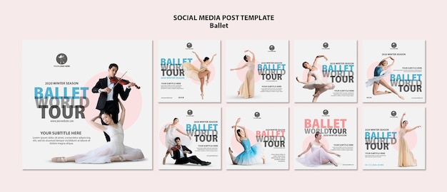 Verzameling van Instagram-berichten voor balletvoorstellingen