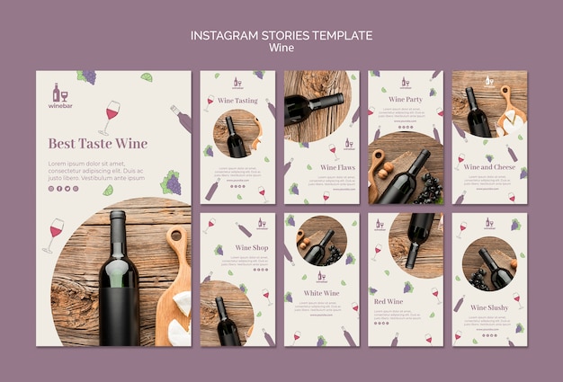 Verzameling van Instagram-verhalen voor wijnproeverijen