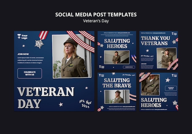 Gratis PSD veteranendag sjabloonontwerp