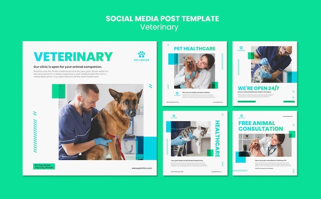 Gratis PSD veterinaire advertentie social media postsjabloon