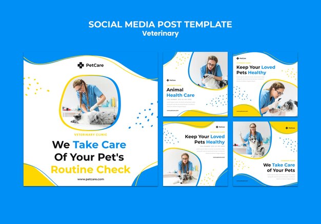 Veterinaire kliniek sociale media post-sjabloon