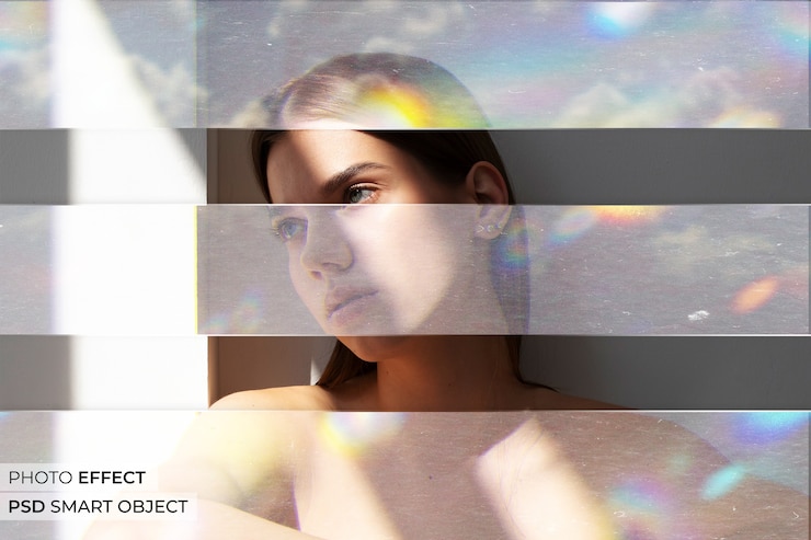 PSD gratuito vetro con effetto fotografico riflesso