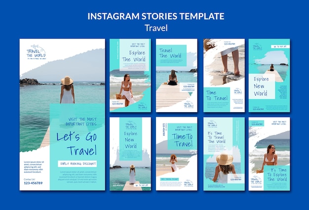 Viaggia per il mondo modello di storie instagram