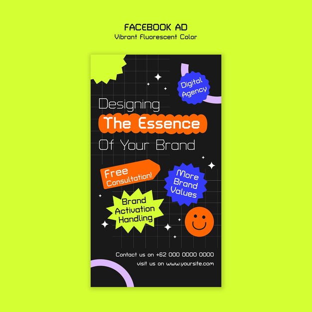 Vibrant agenzia di marketing Facebook banner modello di progettazione