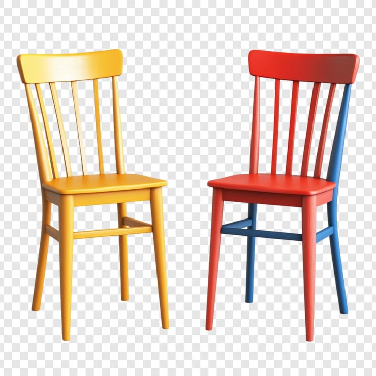 PSD Gratis vibrant chairs a colorful duo