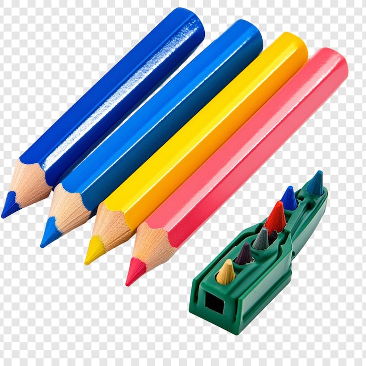 PSD Gratis vibrant colored pencils and crayons