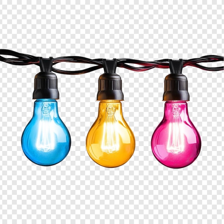 PSD Gratis vibrant colored string lights