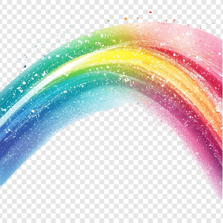 Gratis PSD vibrant rainbow arc artistiek waterverfontwerp
