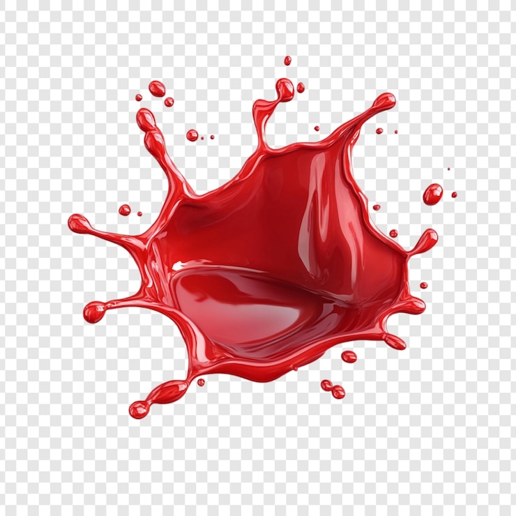 PSD Gratis vibrant red liquid splash a dynamic 3d render