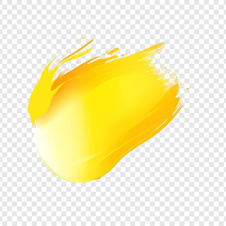 PSD Gratis vibrant yellow abstract paint stroke on transparent background