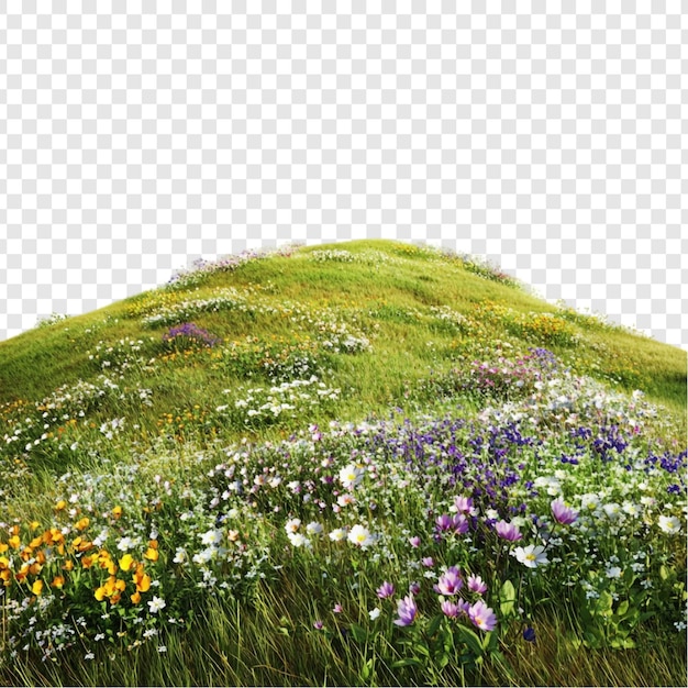 El vibrante prado de flores silvestres de las laderas en primavera