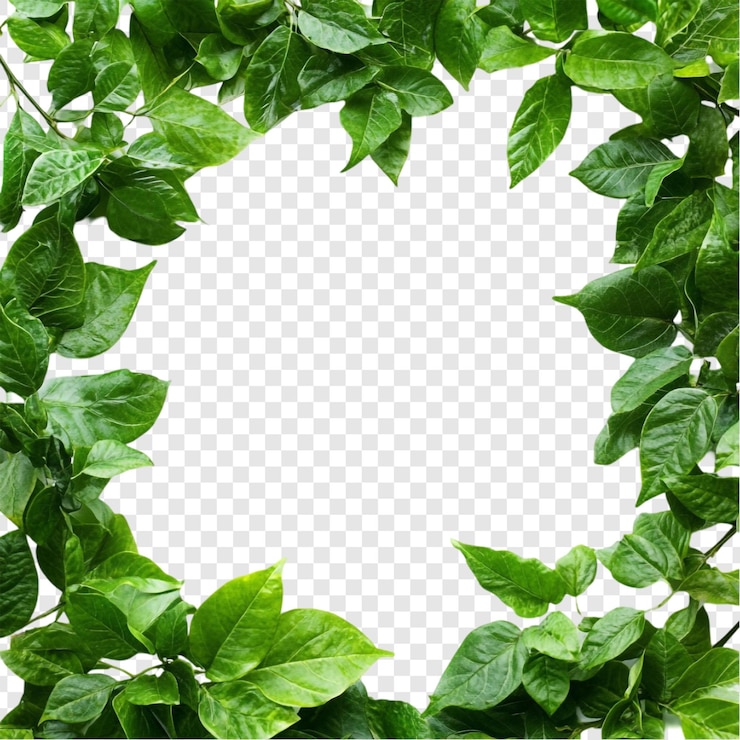 PSD gratuito vibranti foglie verdi cornice natura confine perfetto