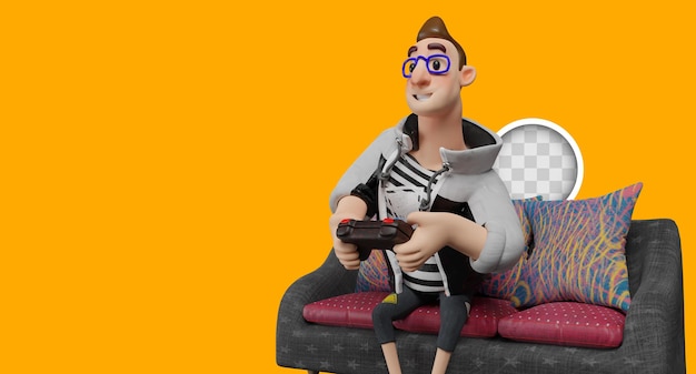 Video game achtergrond. 3d illustratie