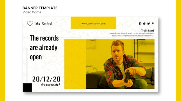 Gratis PSD video game concept banner sjabloon stijl