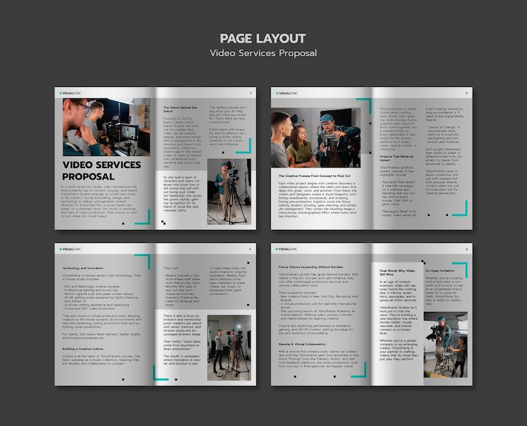PSD gratuito video services proposal for modern marketing template
