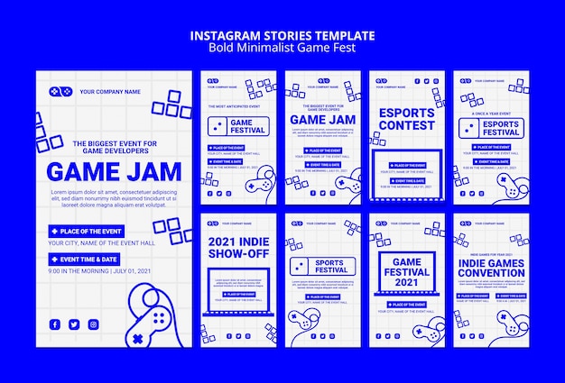 Videogames jam fest instagram verhalen sjabloon