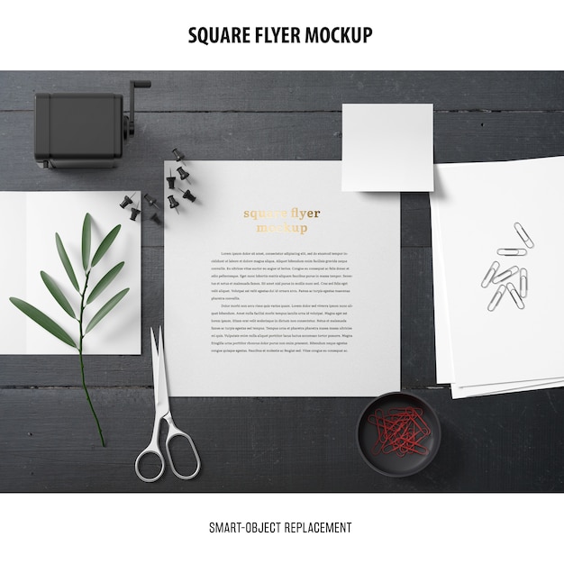 Gratis PSD vierkant flyer mockup