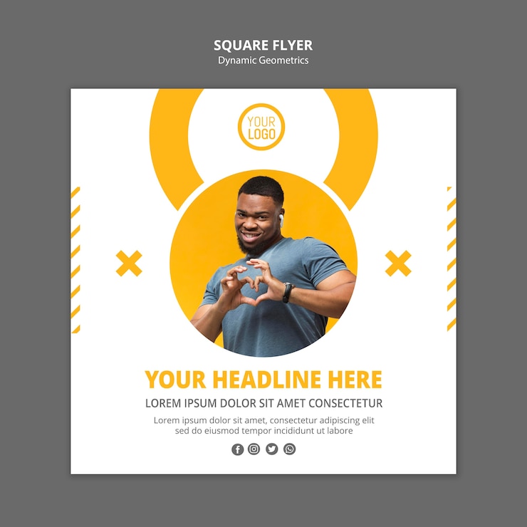 Gratis PSD vierkante flyer minimalistische zakelijke sjabloon