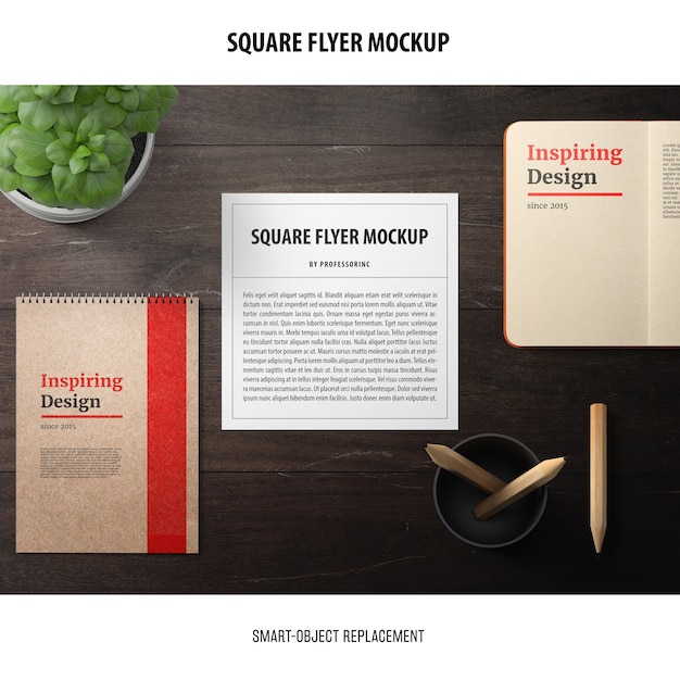 Gratis PSD vierkante flyer mockup