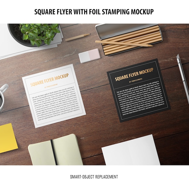 Gratis PSD vierkante flyer mockup