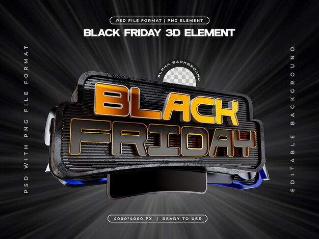Viernes Negro 3D Elementos Las redes sociales aisladas