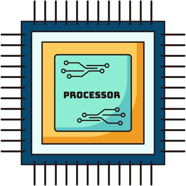 PSD Gratis view of computer chip