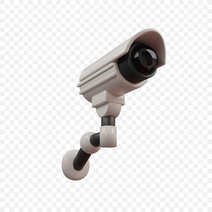 PSD gratuito vigilancia de seguridad en el hogar cámara cctv icono aislado 3d renderizar ilustración