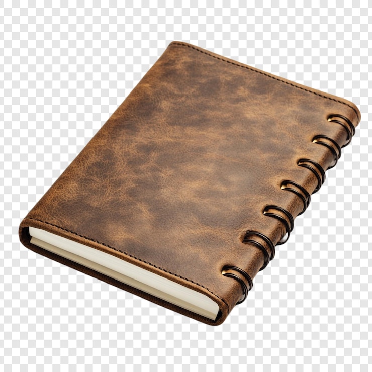 Gratis PSD vintage bruine lederen spiraal notebook
