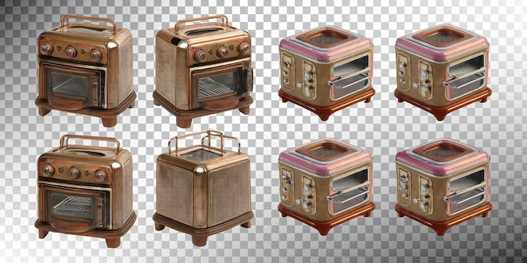 Gratis PSD vintage compacte keukenovens set
