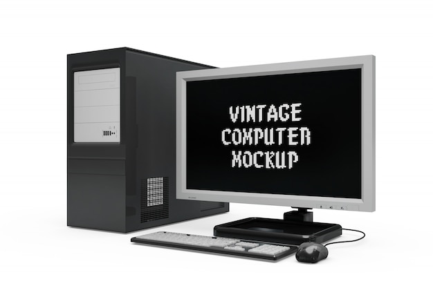 Vintage computer mock-up geïsoleerd