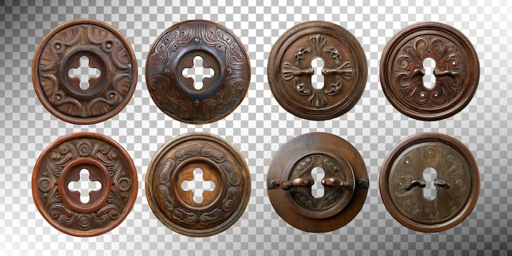 PSD Gratis vintage decorative door knobs and plates set