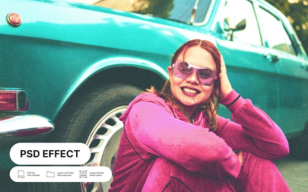 Gratis PSD vintage foto-effect