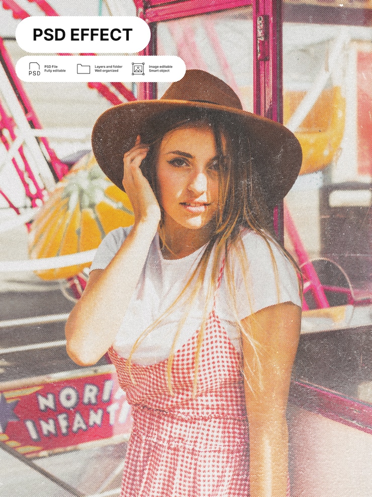 Gratis PSD vintage foto-effect