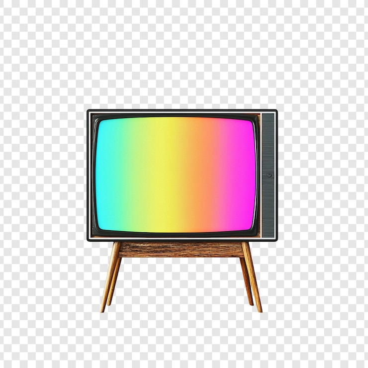 PSD Gratis vintage rainbow television a blast from the past
