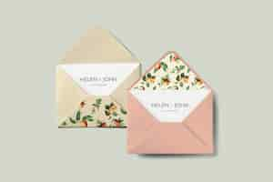 Gratis PSD vintage vruchten envelop envelop mockup