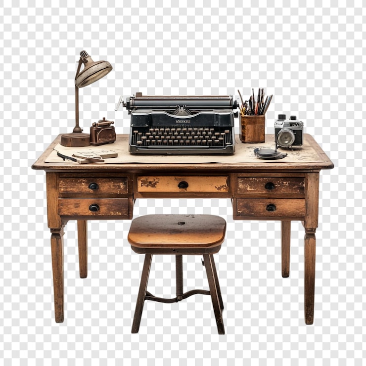 PSD Gratis vintage writers desk a nostalgic workspace