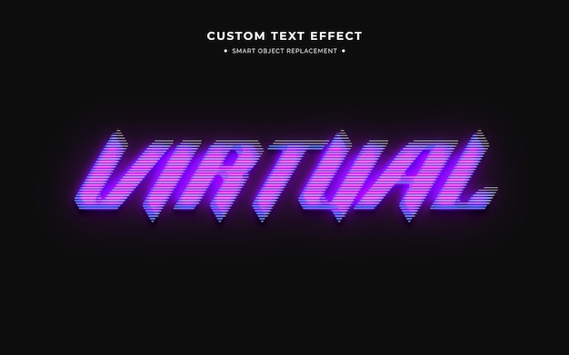 Gratis PSD virtueel futuristisch 3d-tekststijleffect