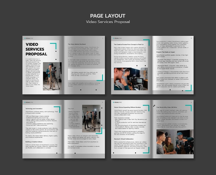 PSD gratuito visionframe video services proposal template