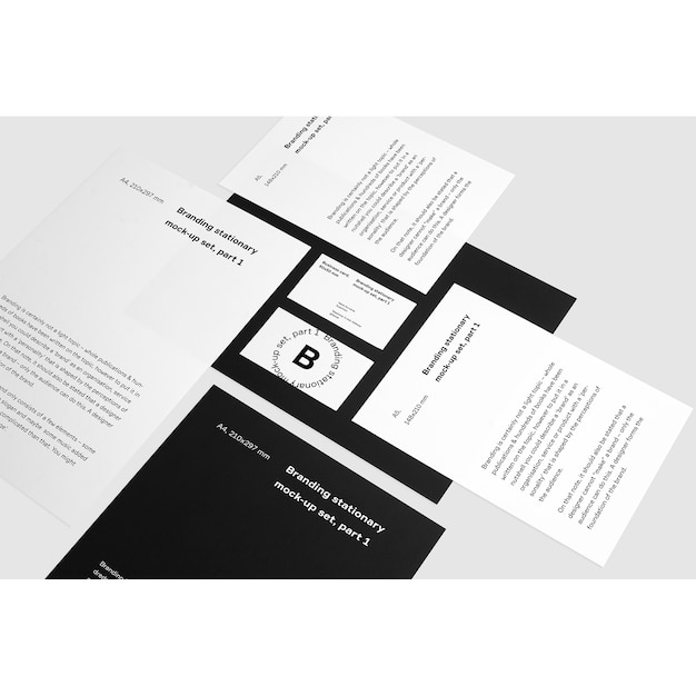 Gratis PSD visitekaartje mock up met brochures