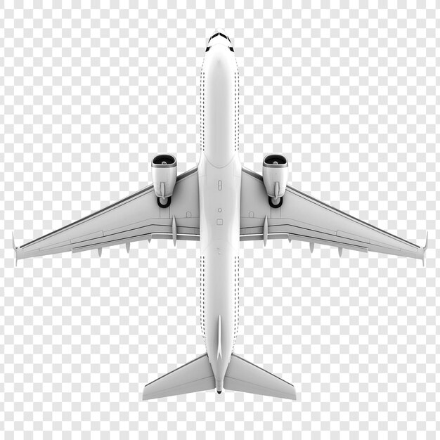 Vista aérea de un avión blanco
