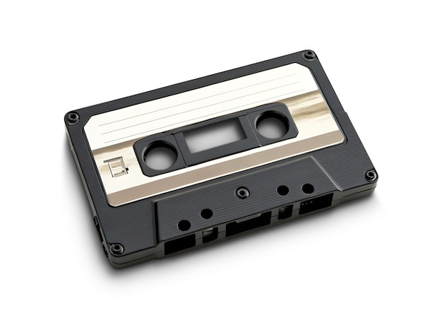 Vista de arriba en cinta de cassette aislada