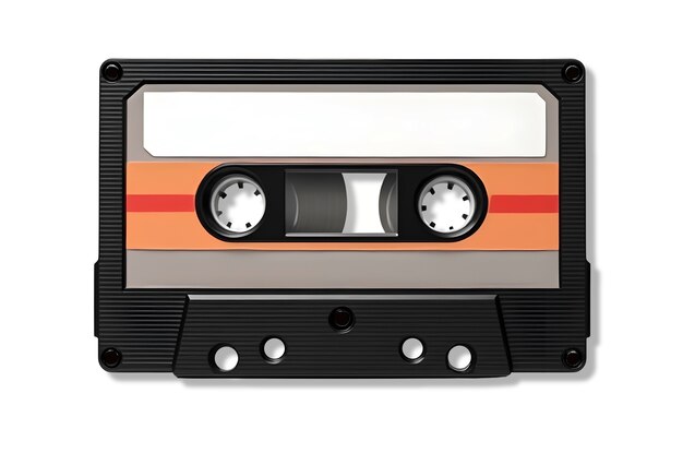 Vista de arriba en cinta de cassette aislada