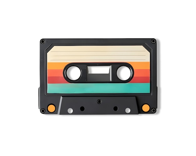 Vista de arriba en cinta de cassette aislada