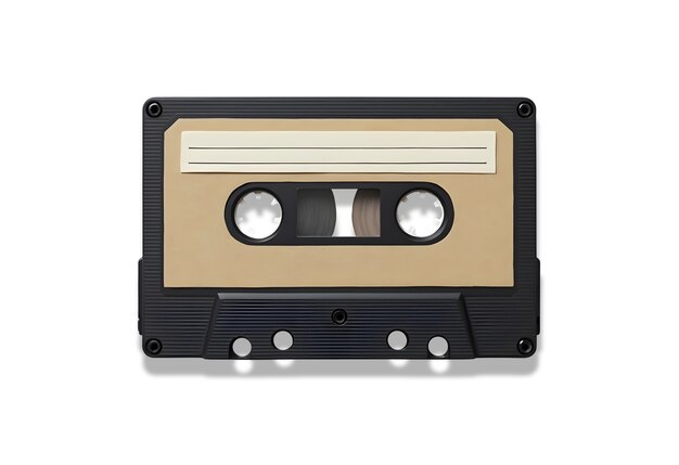 Vista de arriba en cinta de cassette aislada