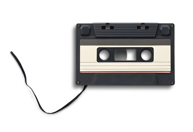 Vista de arriba en cinta de cassette aislada