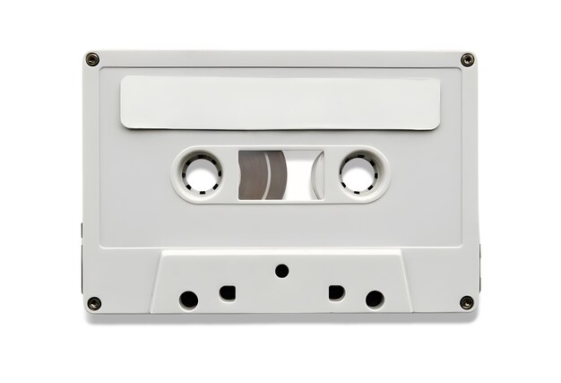 Vista de arriba en cinta de cassette aislada