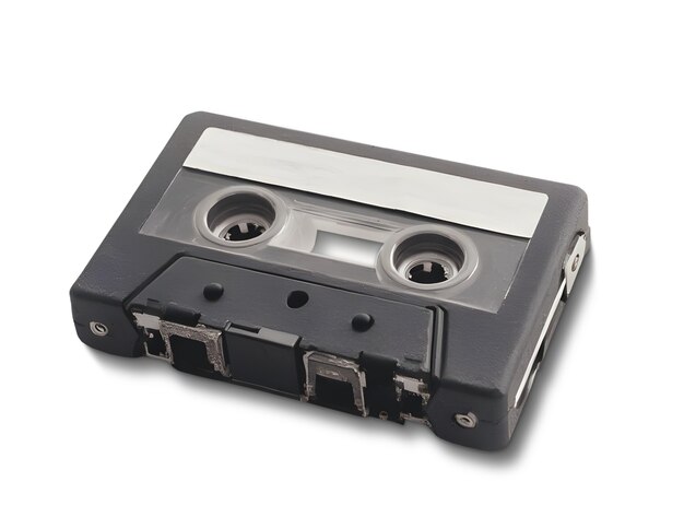 Vista de arriba en cinta de cassette aislada