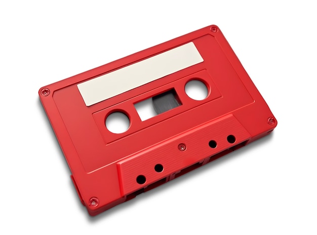 Vista de arriba en cinta de cassette aislada