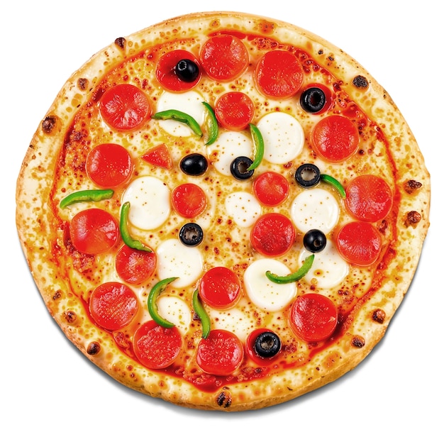 Vista de arriba en una deliciosa pizza